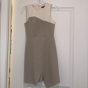 Tibi two-tone dress with asymmetrical hem